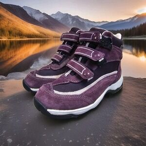 LL Bean Womens Sz 7M Tek 2.5 Waterproof Primaloft 200G Purple Suede 3 Strap Boot